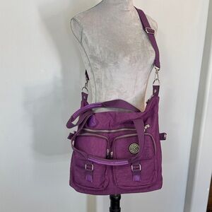 YUNYANG Purple nylon Crossbody shoulder Bag